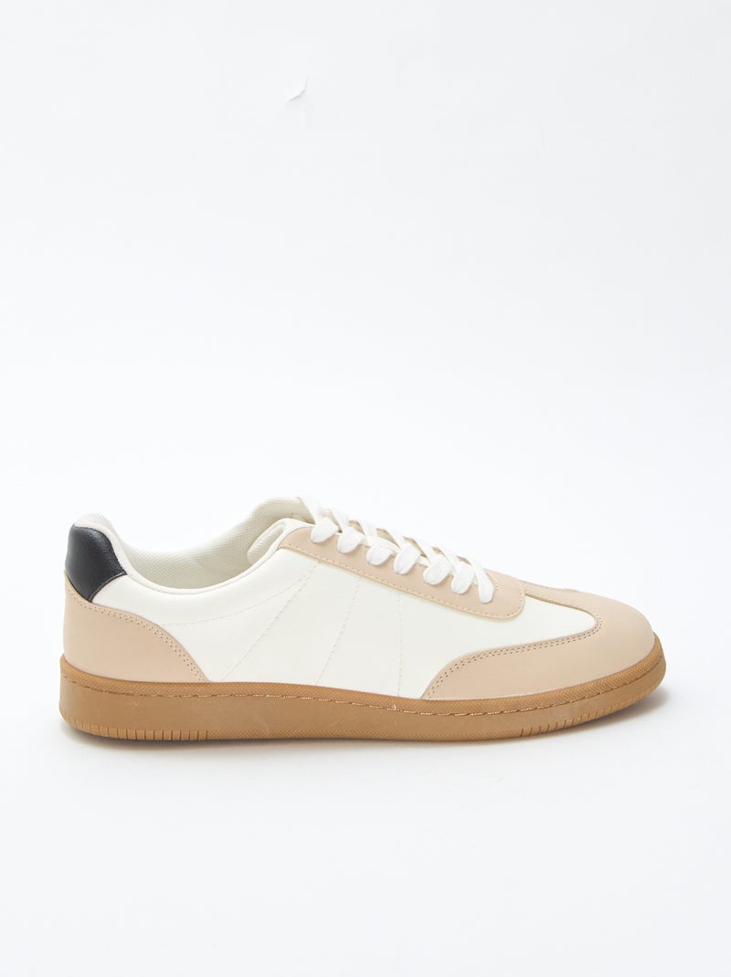 Ténis rasos bicolores com atacadores Branco - Kiabi