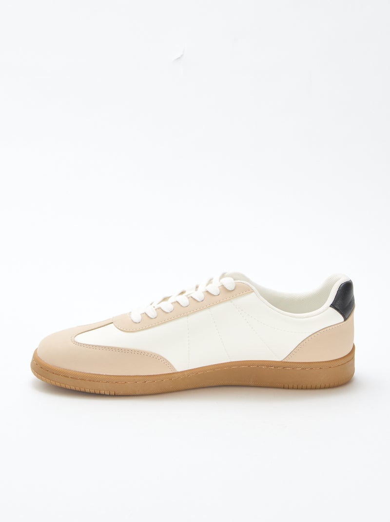 Ténis rasos bicolores com atacadores Branco - Kiabi