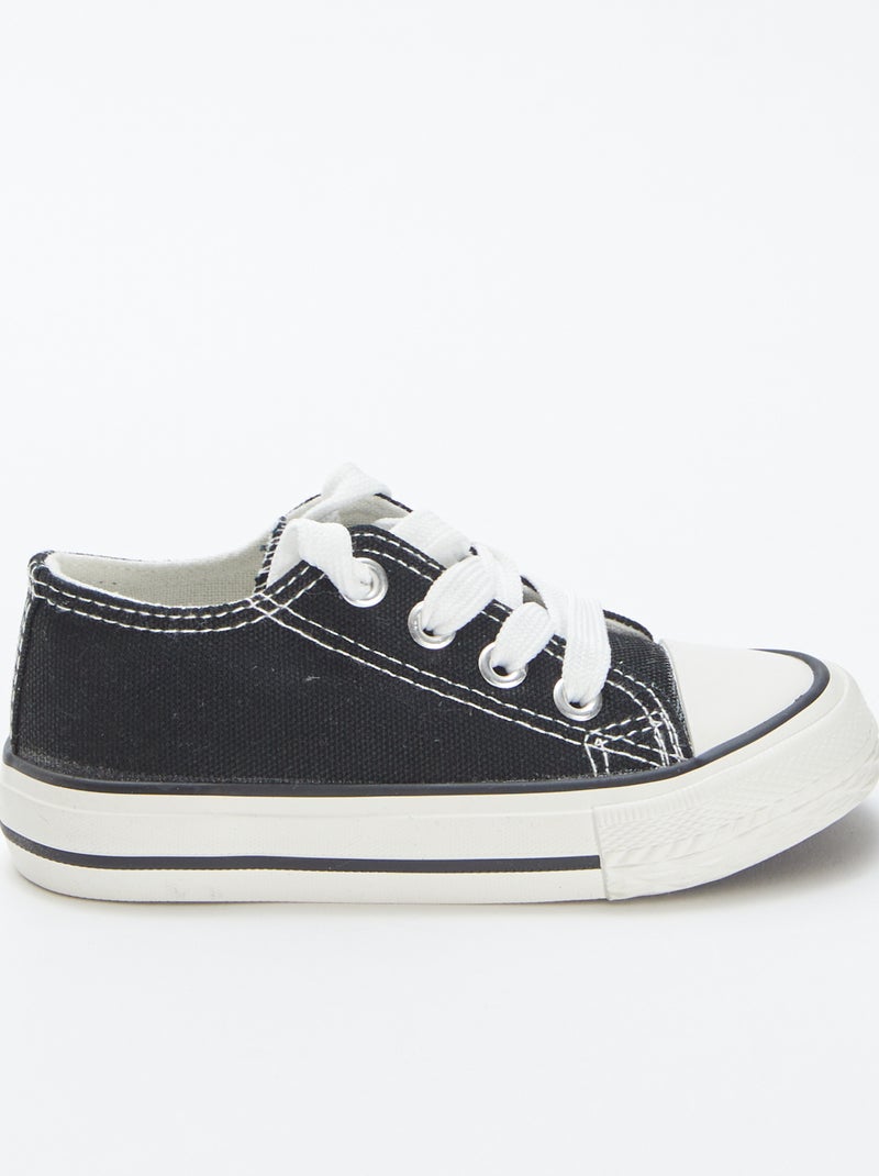 Ténis rasos com atacadores Preto - Kiabi