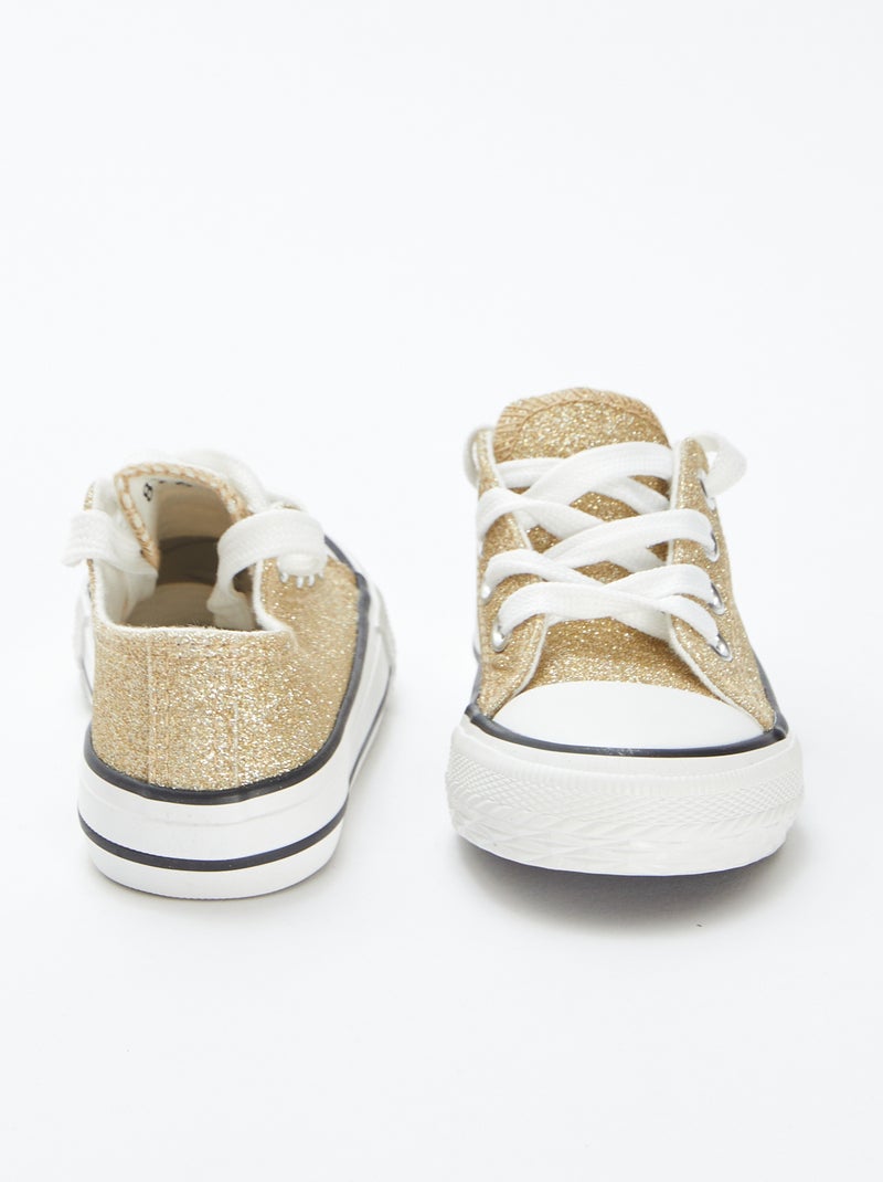 Ténis rasos com brilhantes BEGE - Kiabi