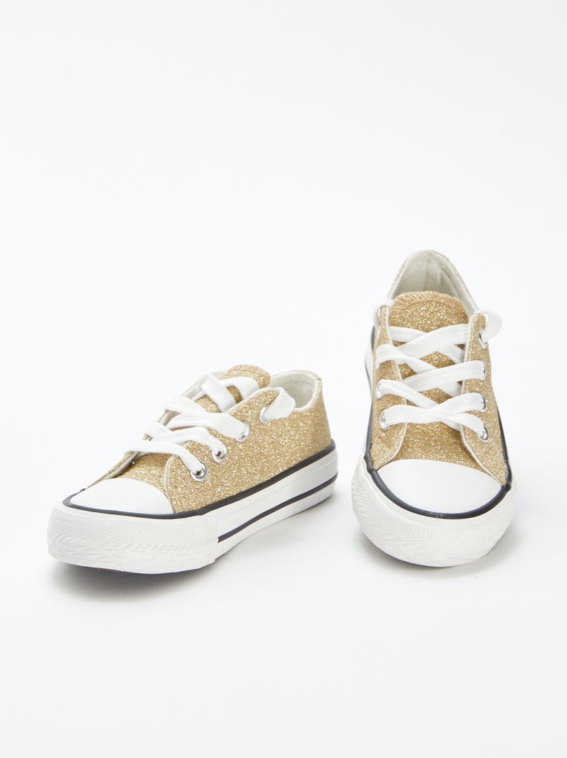 Ténis rasos com brilhantes BEGE - Kiabi