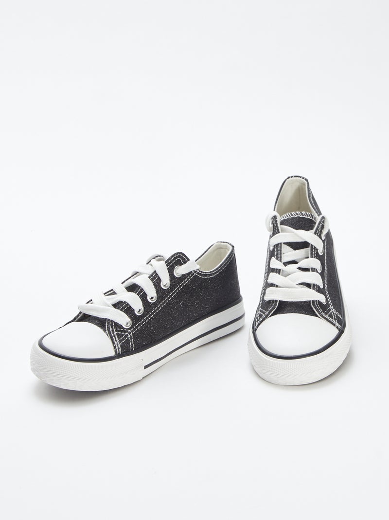 Ténis rasos com brilhantes Preto - Kiabi