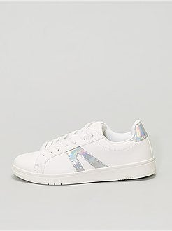 Ténis rasos com detalhes prateados - Kiabi