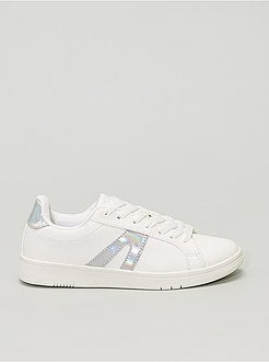 Ténis rasos com detalhes prateados - Kiabi