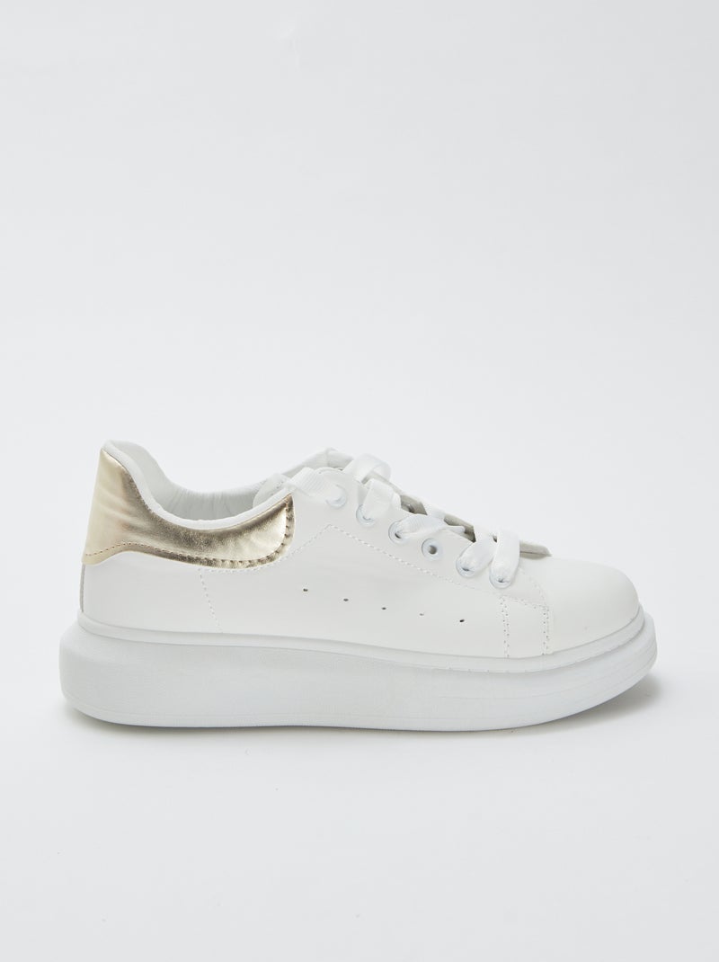 Ténis rasos com solas grossas BEGE - Kiabi