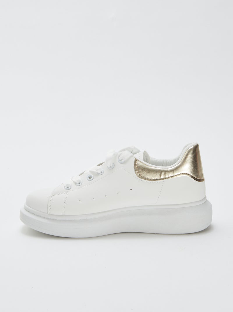 Ténis rasos com solas grossas BEGE - Kiabi