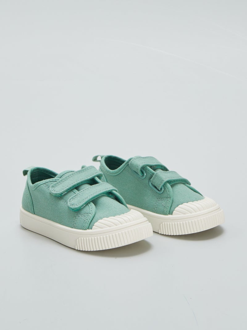 Ténis rasos com tiras de velcro AZUL - Kiabi