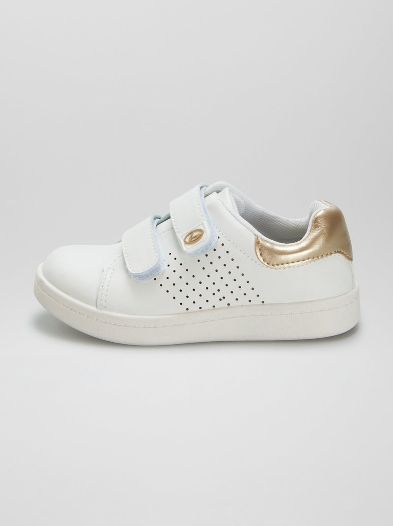 Ténis rasos com tiras de velcro BRANCO - Kiabi