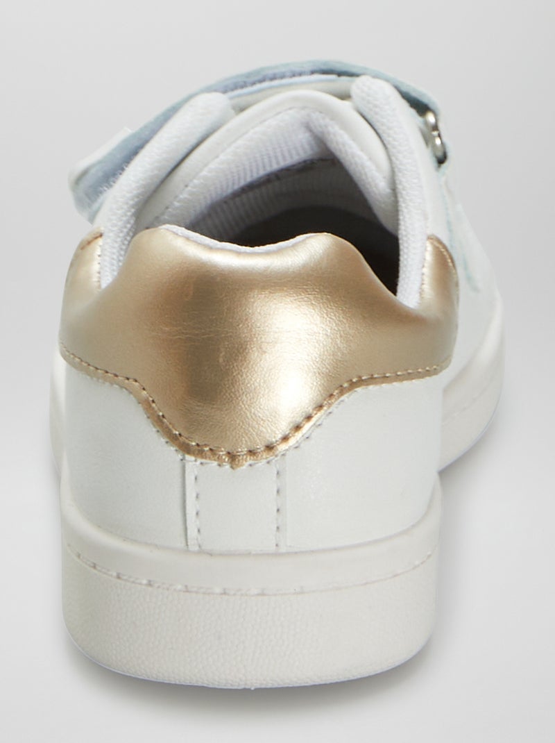 Ténis rasos com tiras de velcro BRANCO - Kiabi