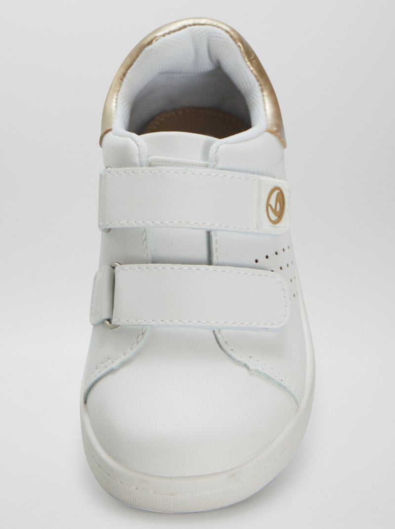 Ténis rasos com tiras de velcro BRANCO - Kiabi