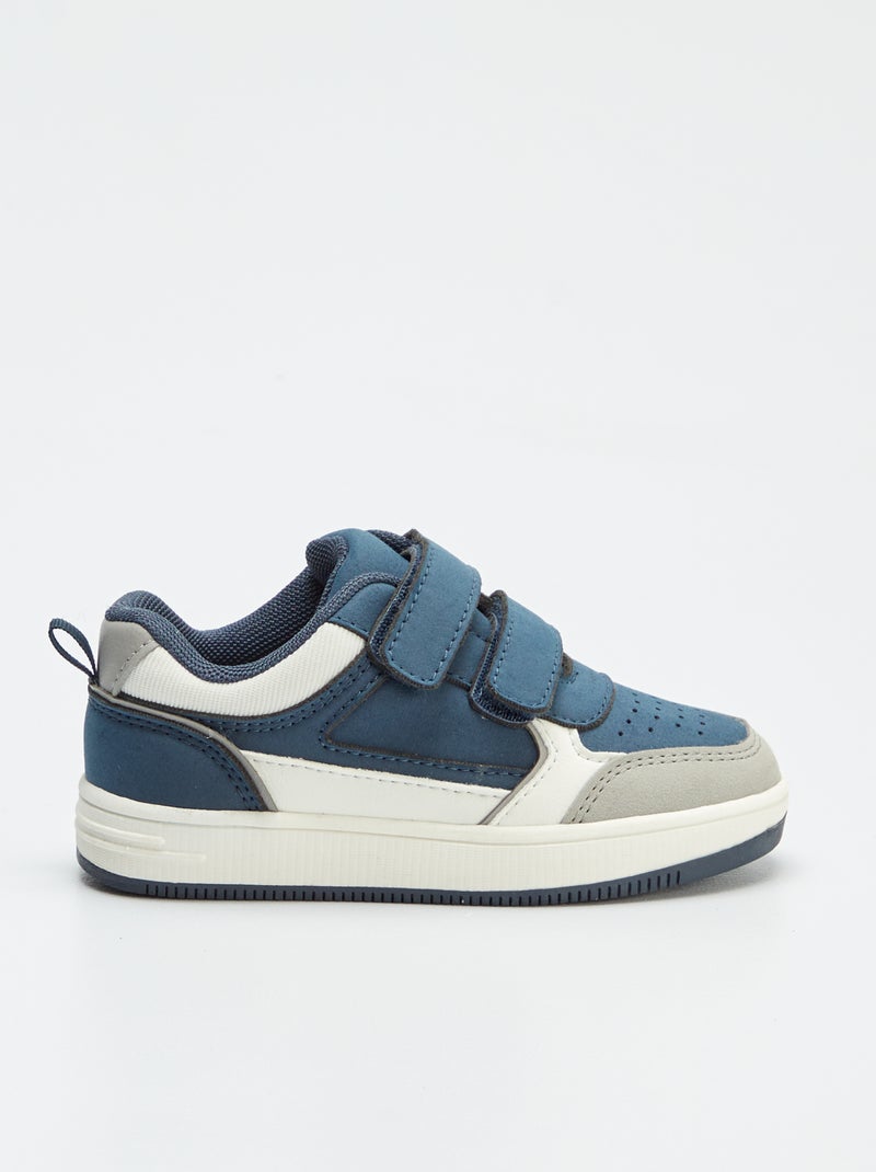 Ténis rasos com tiras de velcro BRANCO - Kiabi