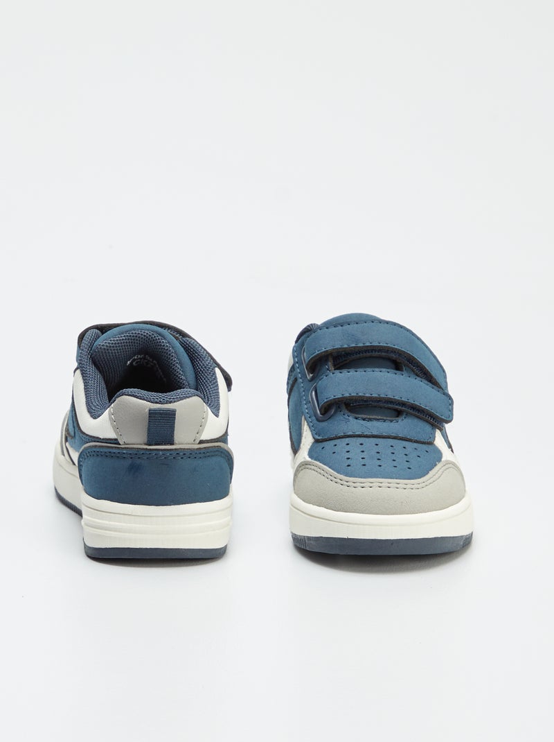 Ténis rasos com tiras de velcro BRANCO - Kiabi
