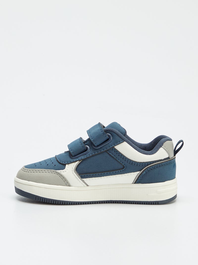 Ténis rasos com tiras de velcro BRANCO - Kiabi