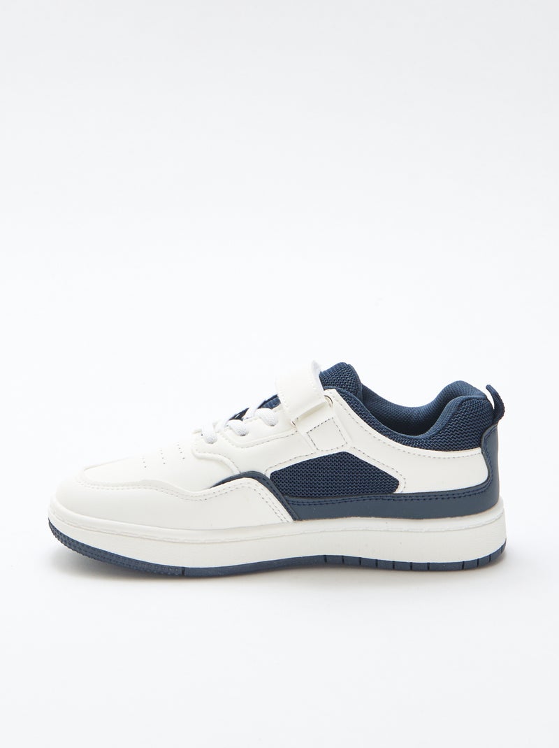Ténis rasos com velcro contrastante bicolor Azul - Kiabi