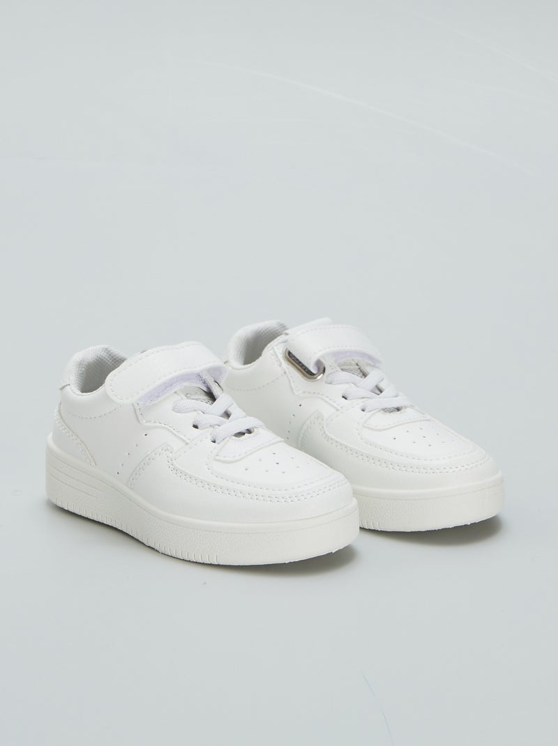 Ténis rasos com velcro e atacadores BRANCO - Kiabi