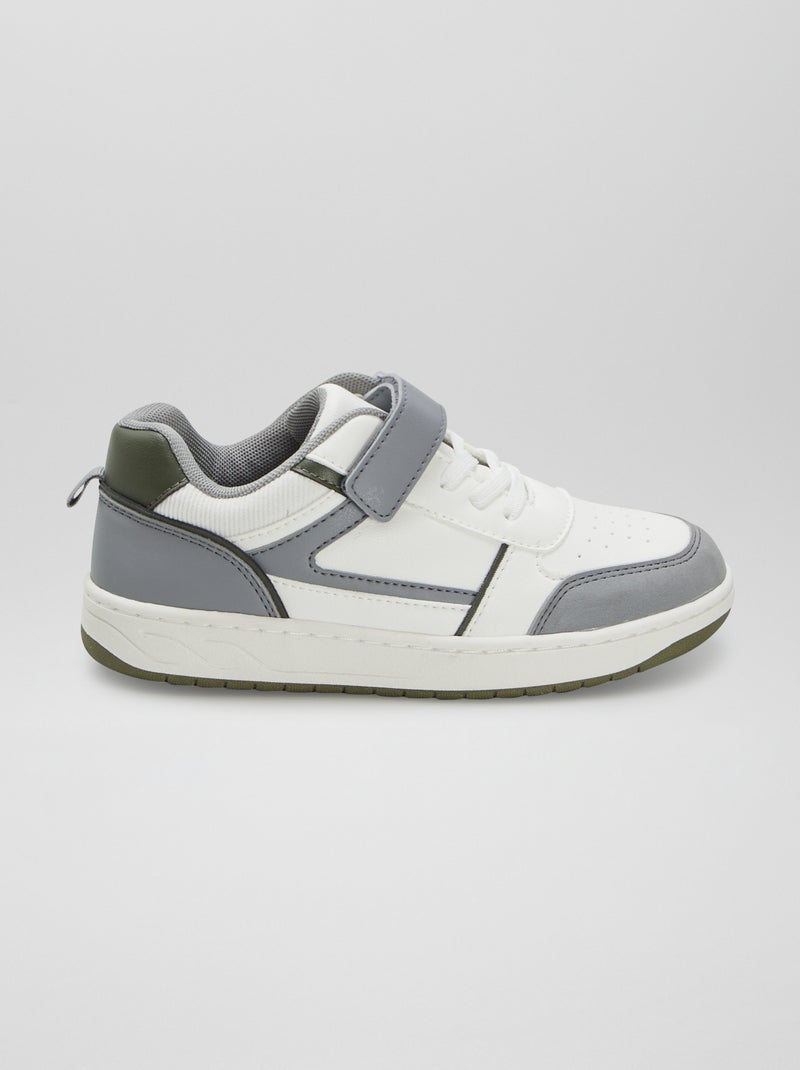 Ténis rasos com velcro e atacadores BRANCO - Kiabi