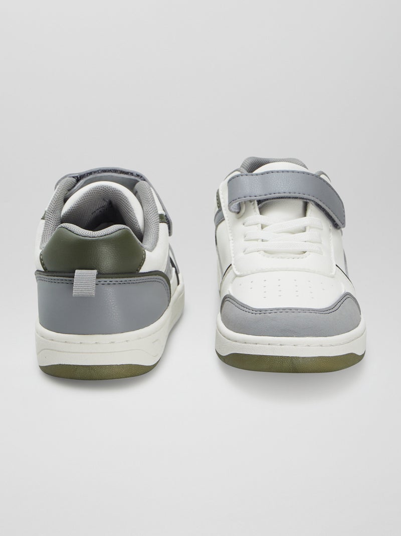 Ténis rasos com velcro e atacadores BRANCO - Kiabi