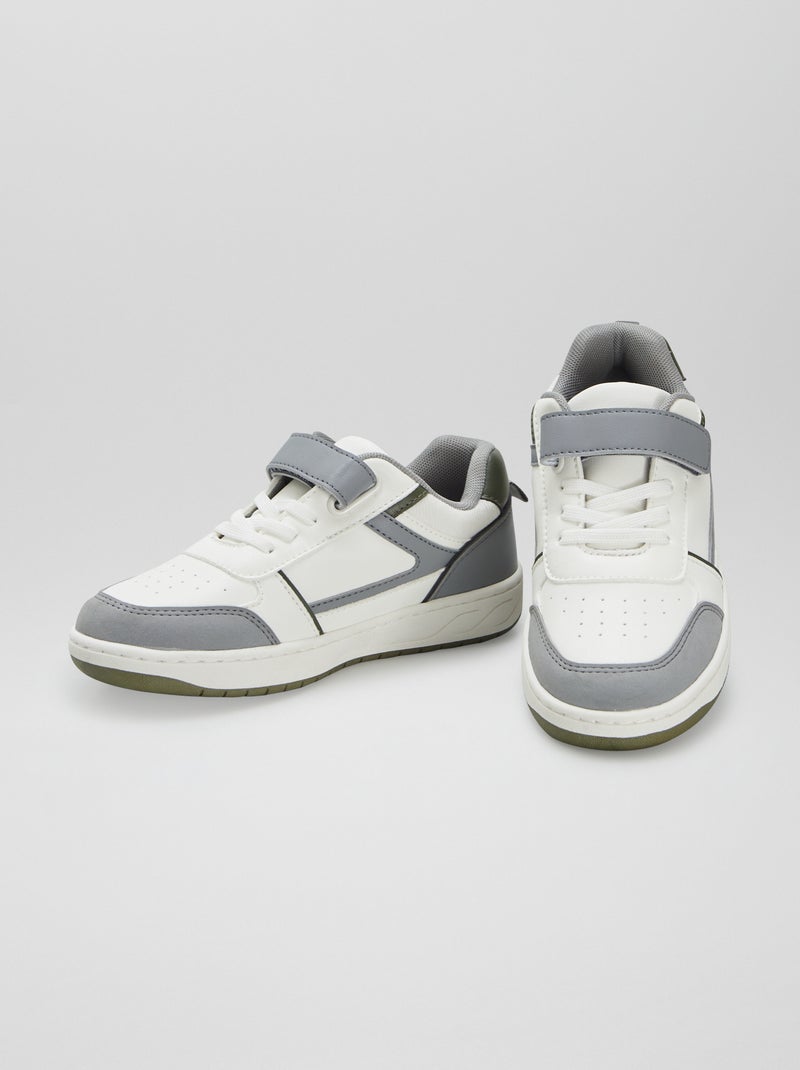 Ténis rasos com velcro e atacadores BRANCO - Kiabi