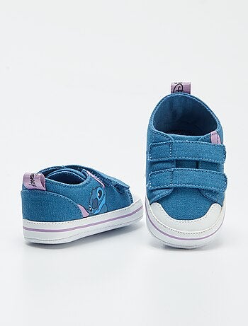Ténis rasos de lona com tiras de velcro 'Stitch' 'Disney'
