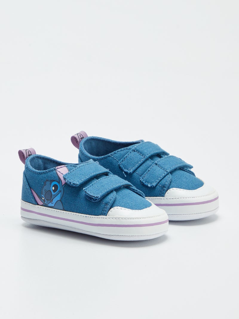Ténis rasos de lona com tiras de velcro 'Stitch' 'Disney' AZUL - Kiabi