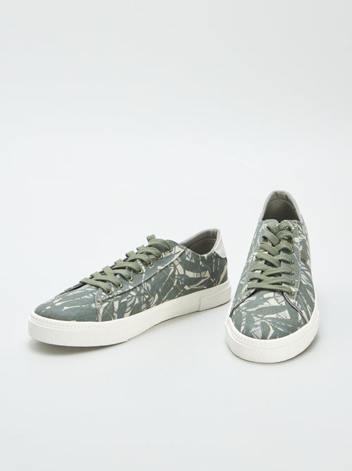 Ténis rasos de lona estampados - Kiabi
