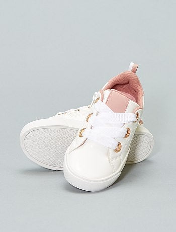 Calçado - Ténis rasos em pele sintética - Kiabi