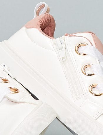 Calçado - Ténis rasos em pele sintética - Kiabi