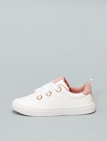 Calçado - Ténis rasos em pele sintética - Kiabi