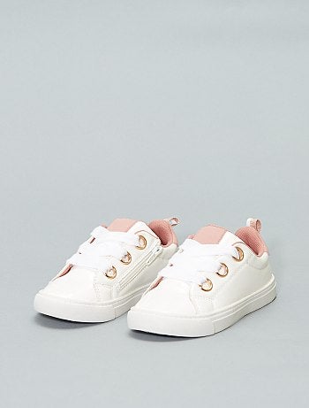 Calçado - Ténis rasos em pele sintética - Kiabi