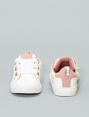 Calçado - Ténis rasos em pele sintética - Kiabi