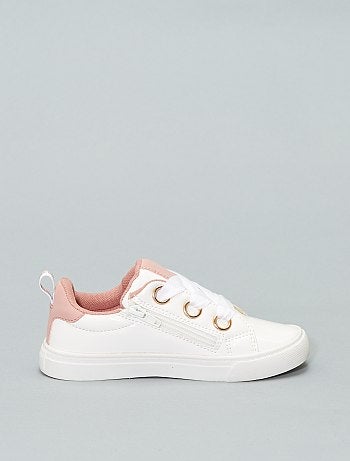 Calçado - Ténis rasos em pele sintética - Kiabi