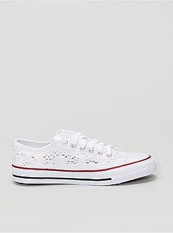 Ténis rasos em renda e macramé - Kiabi