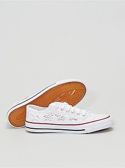 Ténis rasos em renda e macramé - Kiabi