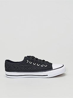 Ténis rasos em renda e macramé - Kiabi