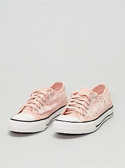 Ténis rasos em renda e macramé - Kiabi