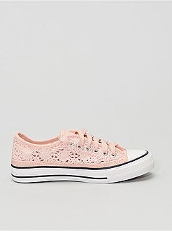 Ténis rasos em renda e macramé - Kiabi