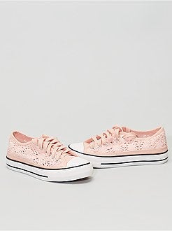 Ténis rasos em renda e macramé - Kiabi