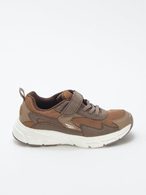 Ténis rasos em tecido e malha - Kiabi