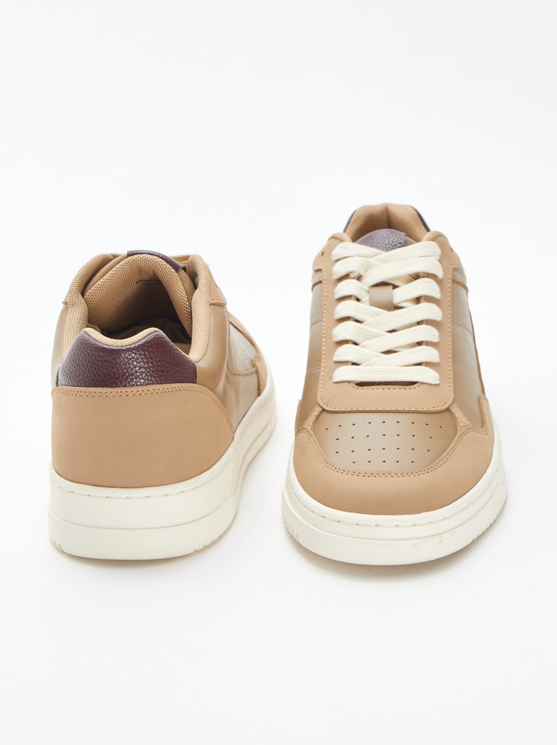 Ténis rasos tricolores Castanho - Kiabi