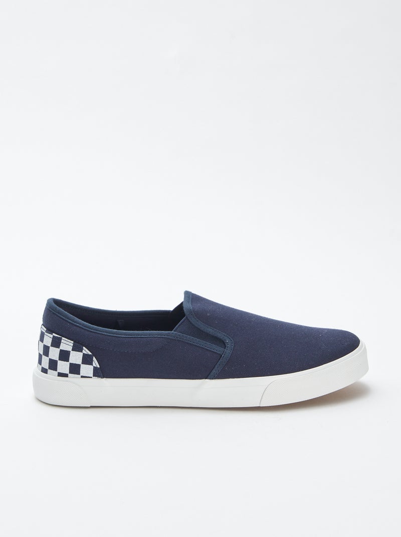Ténis slip-on axadrezados AZUL - Kiabi