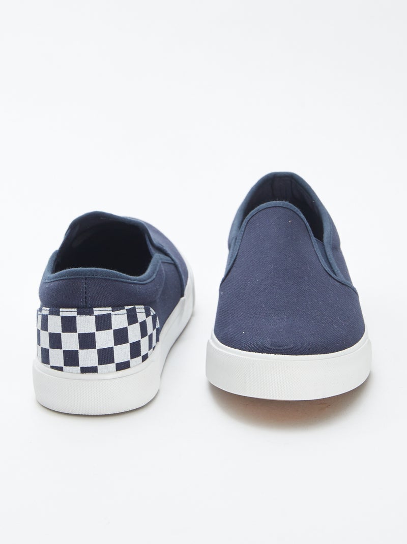 Ténis slip-on axadrezados AZUL - Kiabi