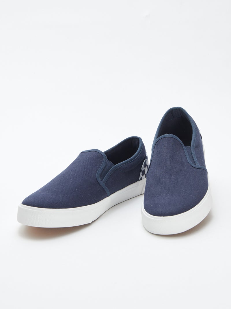 Ténis slip-on axadrezados AZUL - Kiabi