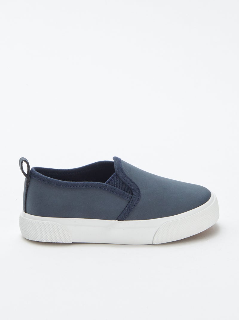 Ténis slip-on em camurça sintética AZUL - Kiabi