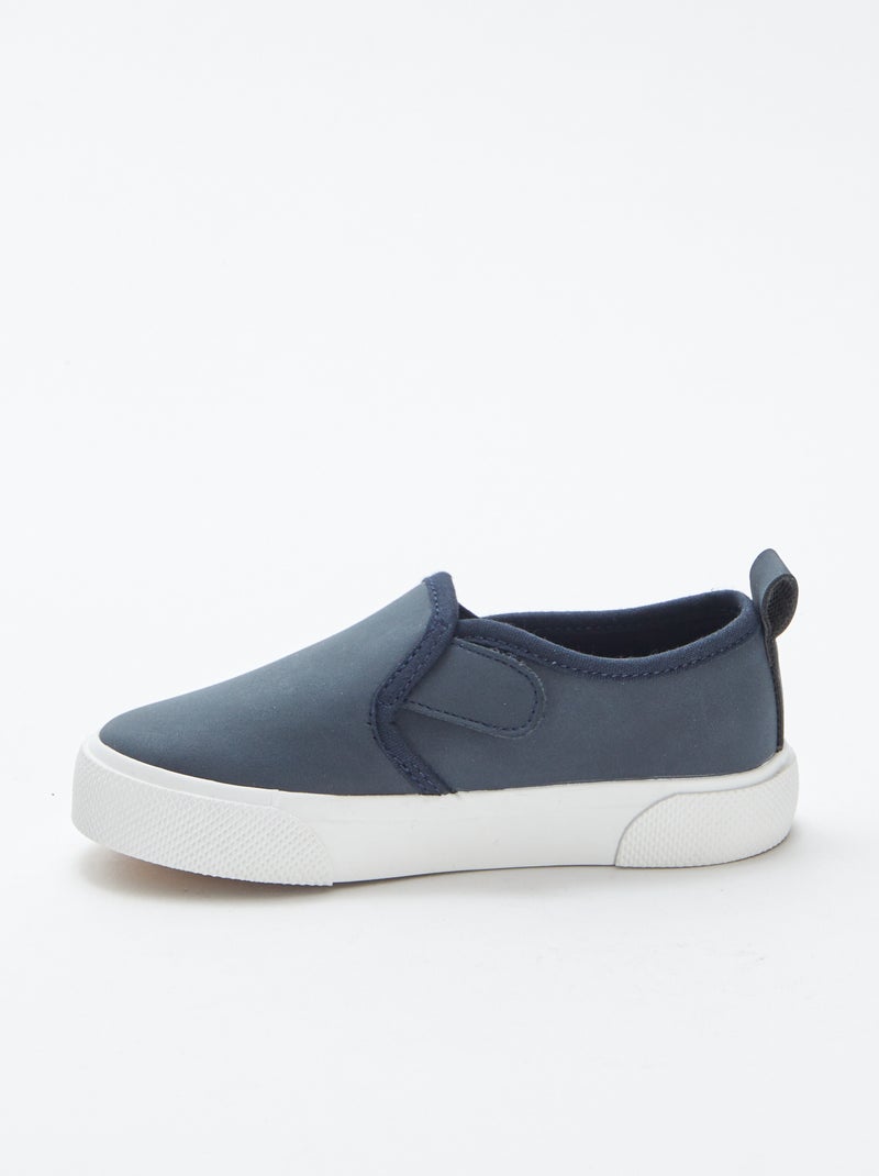 Ténis slip-on em camurça sintética AZUL - Kiabi