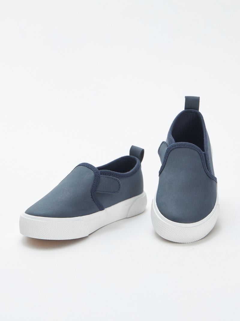 Ténis slip-on em camurça sintética AZUL - Kiabi
