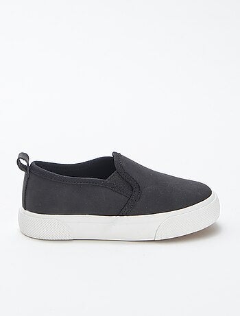 Ténis slip-on em camurça sintética