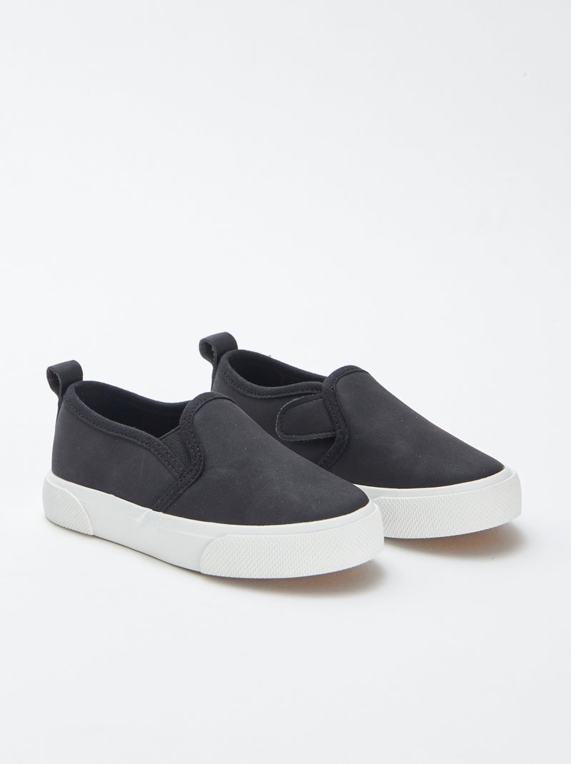 Ténis slip-on em camurça sintética PRETO - Kiabi