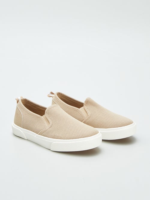 Ténis slip-on em tecido - Kiabi