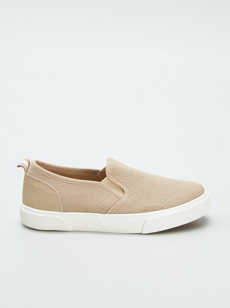 Ténis slip-on em tecido BEGE - Kiabi