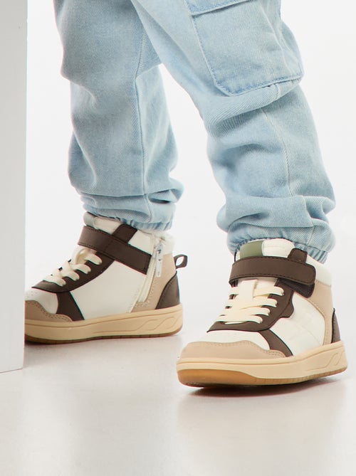 Ténis subidos com velcro e atacadores - Kiabi